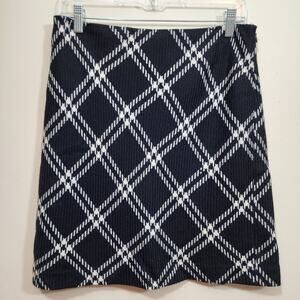 Ann Taylor 100% wool fully lined plaid‎ print pencil skirt woman's size 6